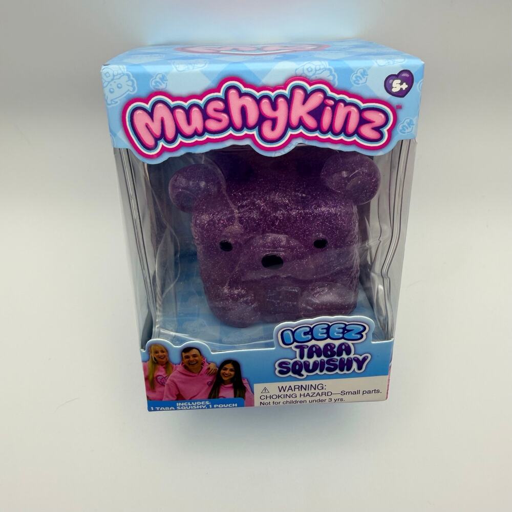 MushyKinz ICEEZ Purple Glitter Bear Taba Squishy Series 1 Sensory Toy NEW